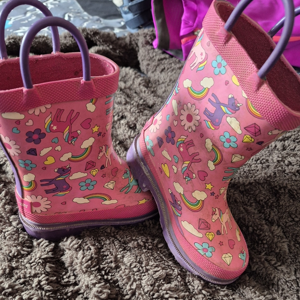 Pink Unicorn Rain Boots